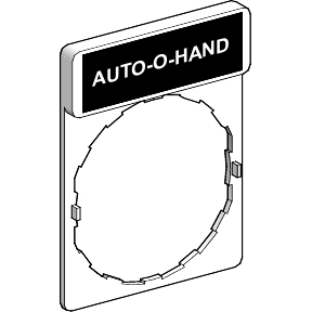 Schneider Electric Legend holder; 30x40mm w/ black/red legend; "AUTO-O-HAND"